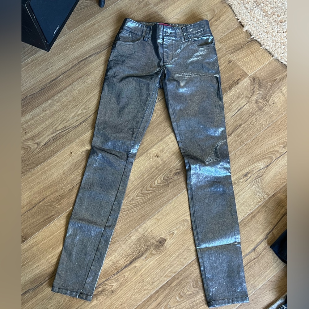 Alice + Olivia skinny jeans with shimmer size 0 - Picture 3 of 7